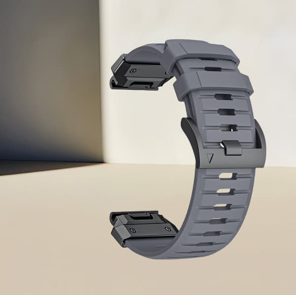 INF Premium Garmin Fenix 8 Reim: Fluororubber Klokkereim Grå 26 mm