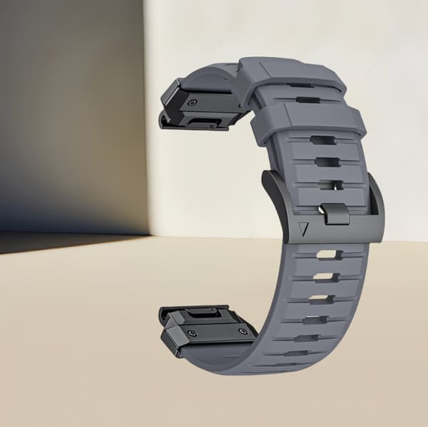 INF Premium Garmin Fenix 8 Reim: Fluororubber Klokkereim Grå 26 mm