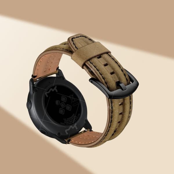 INF Premium läderrem för Samsung Galaxy Watch4 Classic Mörkbrun