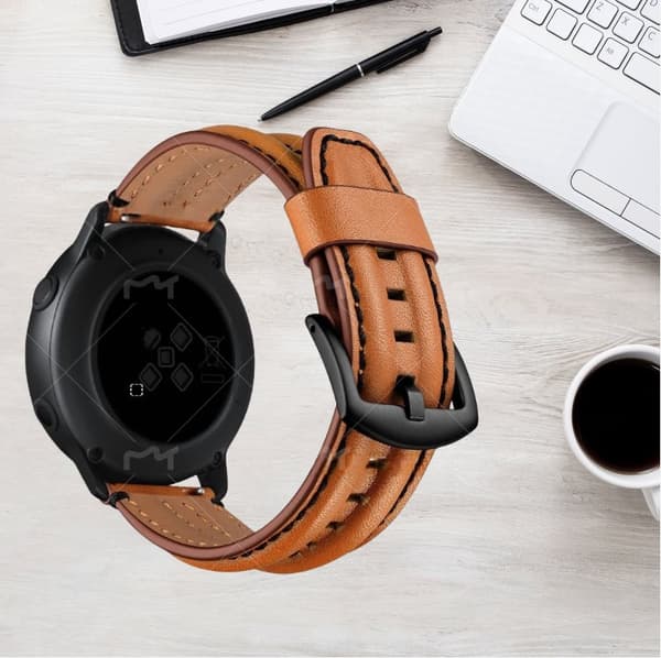INF Premium lærreim for Samsung Galaxy Watch4 Classic Brun