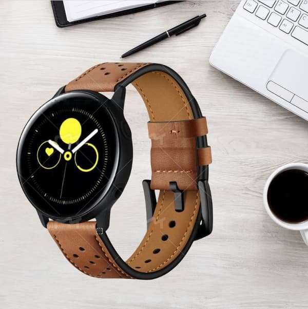 INF Läderarmband för Samsung Galaxy Watch Active Brun