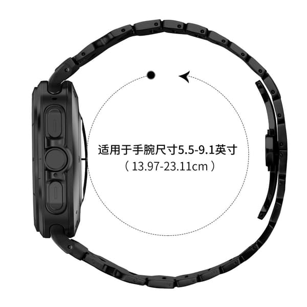 INF Elegant rostfritt stålarmband för Samsung Watch7 47mm Ultra Svart