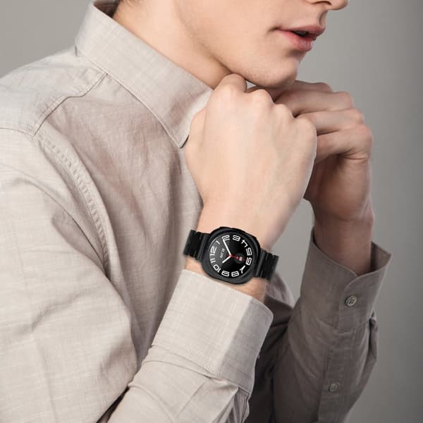 INF Elegant rostfritt stålarmband för Samsung Watch7 47mm Ultra Svart
