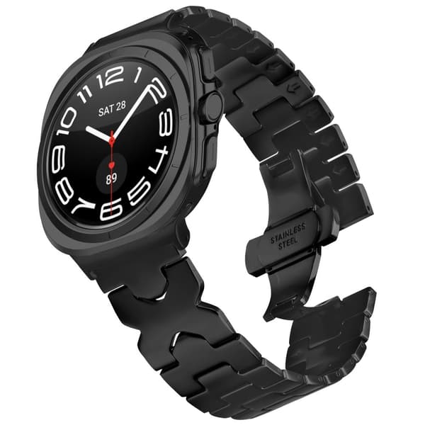 INF Elegant rostfritt stålarmband för Samsung Watch7 47mm Ultra Svart