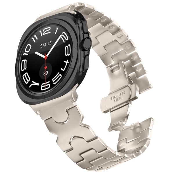INF Elegant rostfritt stålarmband för Samsung Watch7 47mm Ultra Starlight
