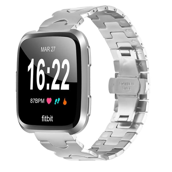 INF Stilrent armband i rostfritt stål för Fitbit Versa/Lite/Versa 2 Silver