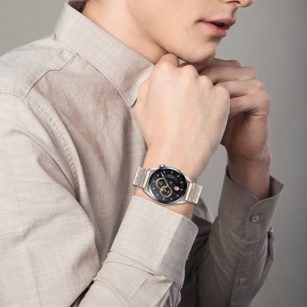 INF Rustfrit stål sommerfugl spænde rem 22mm til Samsung Galaxy Watch, Huawei Series Stjernelys