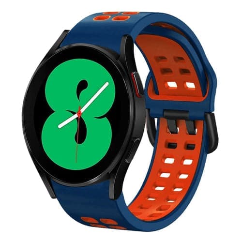 För Samsung Galaxy Watch 4 44mm 20mm Tvåfärgad silikonarmband