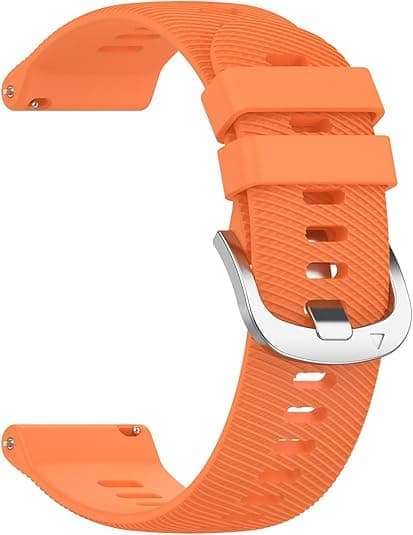 Yhteensopiva Garmin Forerunner 255 -rannekkeiden kanssa, 18 mm:n silikonikorvausranneke miehille, naisille (oranssi)