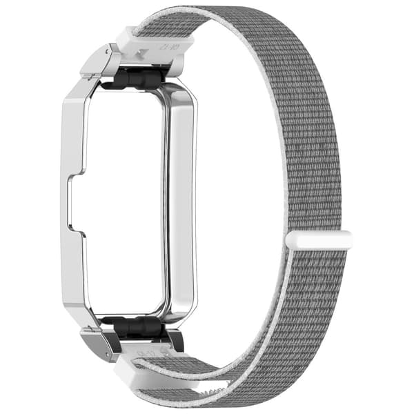 INF Snyggt vävt nylonband med silverram för Huawei Band Grå