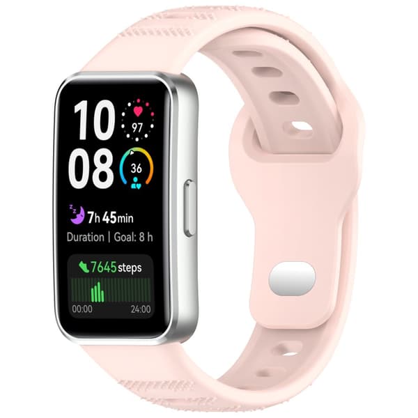 INF Silikoniranneke Huawei Band 10/9/8 - Pisteellinen kuvio Vaaleanpunainen