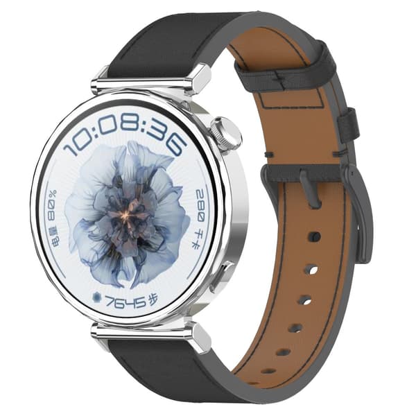 INF Premium-nahkaranneke Huawei- ja Honor-kelloille Musta 18 mm