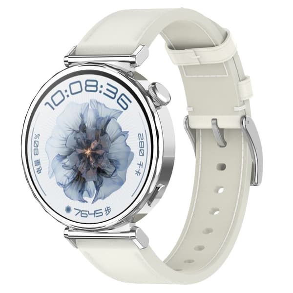 INF Premium Läderarmband för Huawei & Honor Klockor Vit 18 mm