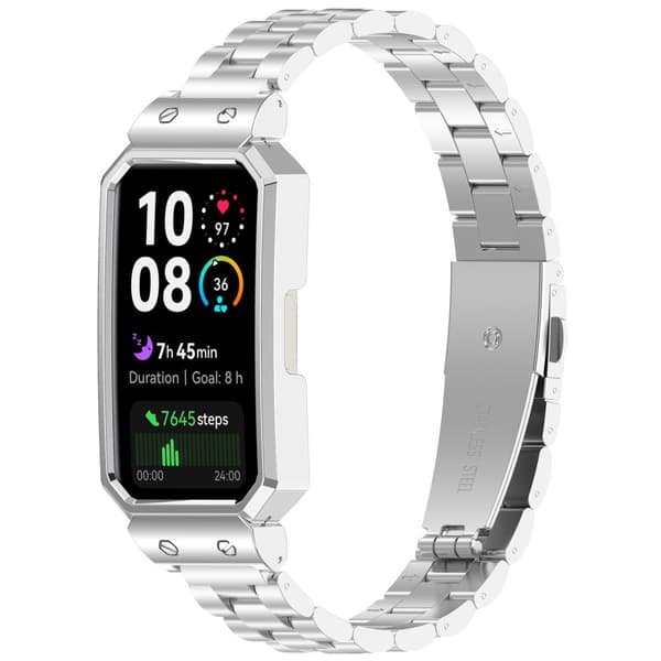 INF Rostfritt stålarmband för Huawei Band 10/9/8 Svart