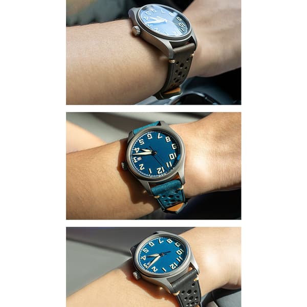 INF Svart frostet lærreim for Huawei Tissot 24 mm