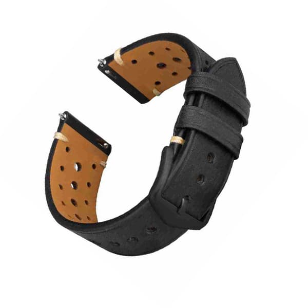 INF Svart frostet lærreim for Huawei Tissot 24 mm