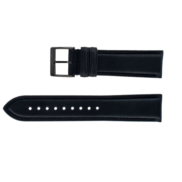 INF Italienskt Lätt Föränderligt Enkelt Oljevax Kohud Klockarmband Svart 24 mm