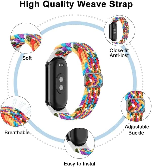 Justerbart flätat klockband i nylon med NFC för Xiaomi Mi Band-serien (4/3/5/6)