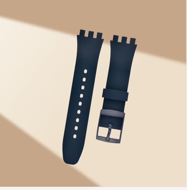 INF Premium Silikon Swatch Klockarmband Ersättning Marinblå 17 mm