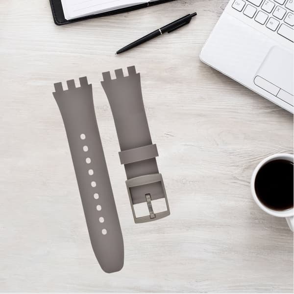 INF Premium Silikon Swatch Klokkerem Erstatning Grå 20 mm