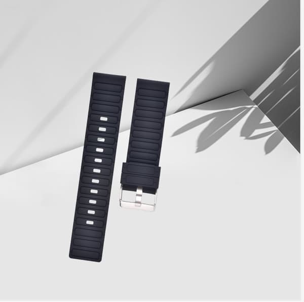 INF 22 mm silikonreim med bølgemønster for Galaxy Watch7/FE/4/5/6 Sort