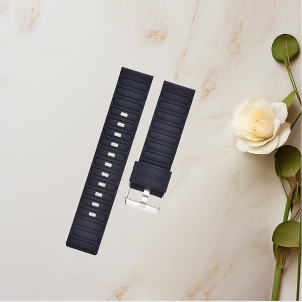 INF 22 mm silikonreim med bølgemønster for Galaxy Watch7/FE/4/5/6 Sort