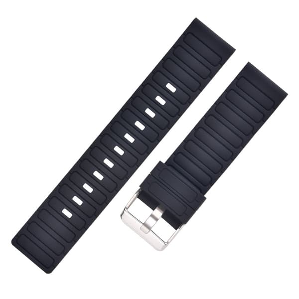 INF 22 mm silikonreim med bølgemønster for Galaxy Watch7/FE/4/5/6 Sort