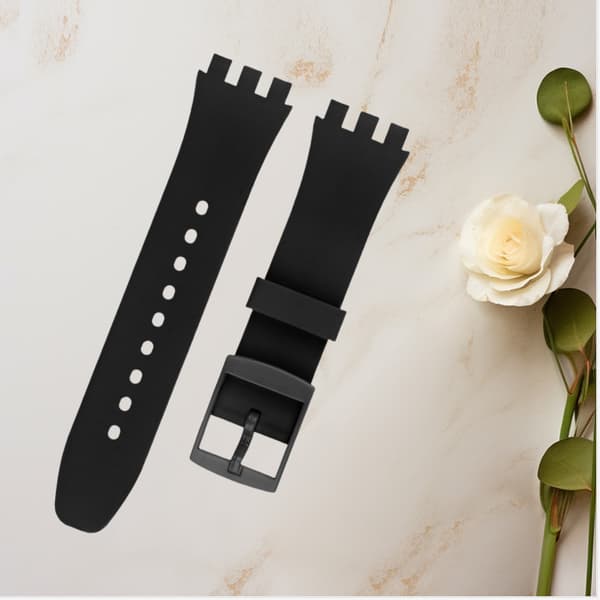 INF Premium Silikon Swatch Klokkerem Erstatning Sort 17 mm