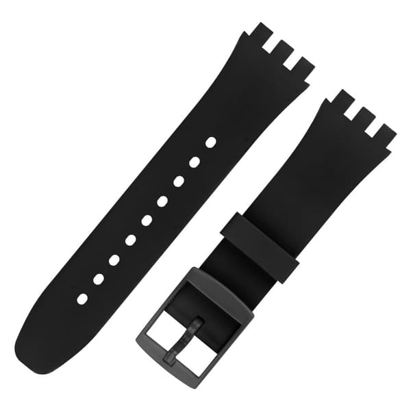 INF Premium Silikon Swatch Klokkerem Erstatning Sort 17 mm