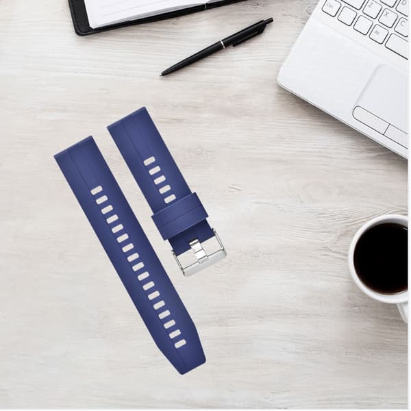 INF 22 mm:n silikonihihna Huawei GT3/Watch 4/Honor/Samsung -kelloille Sininen