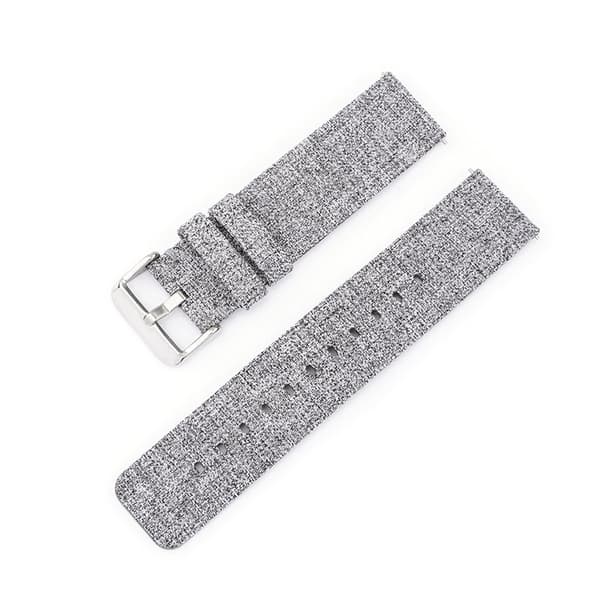 INF Ljusgrått canvasarmband med silverspänne  20 mm