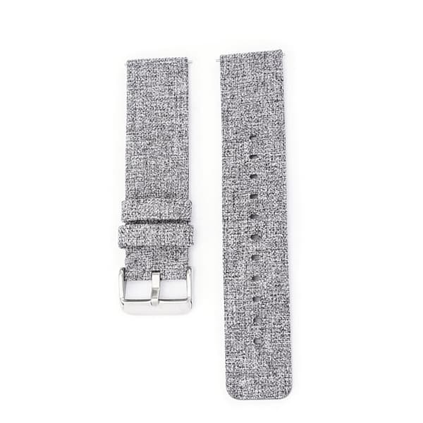 INF Ljusgrått canvasarmband med silverspänne  22 mm