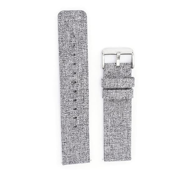 INF Ljusgrått canvasarmband med silverspänne 22 mm