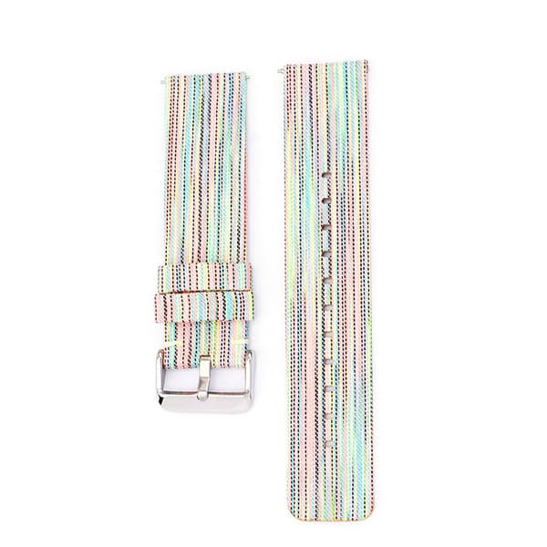 INF Regnbågsfärgat Canvasarmband med Silverspänne  20 mm