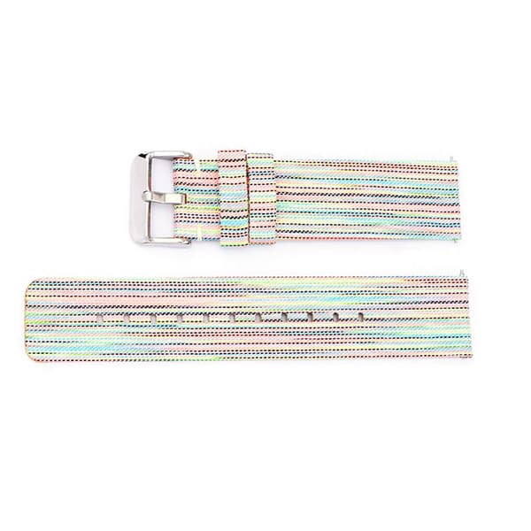 INF Regnbågsfärgat Canvasarmband med Silverspänne 20 mm