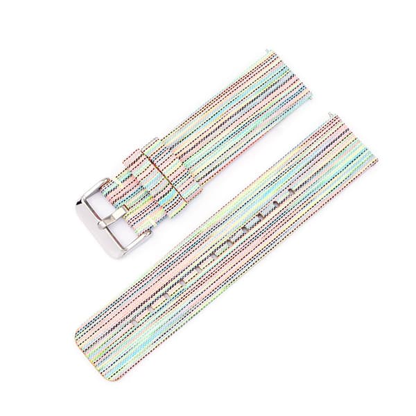 INF Regnbågsfärgat Canvasarmband med Silverspänne  20 mm