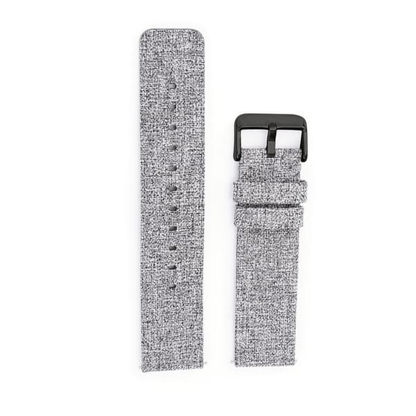INF Canvas Klockarmband - Ljusgrå med Svart Spänne 20 mm