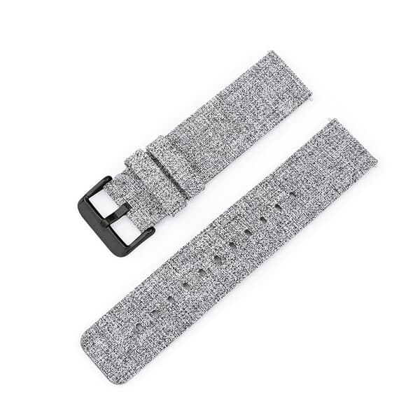 INF Canvas Klockarmband - Ljusgrå med Svart Spänne 20 mm