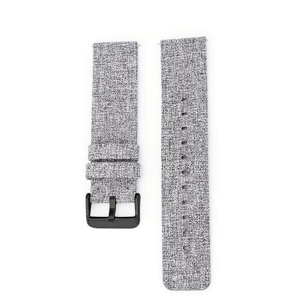 INF Canvas Klockarmband - Ljusgrå med Svart Spänne  20 mm