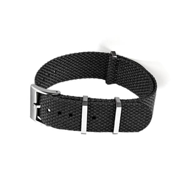 INF Premium Nyloninen Kellon Ranneke Omega X Swatchille Musta 20 mm