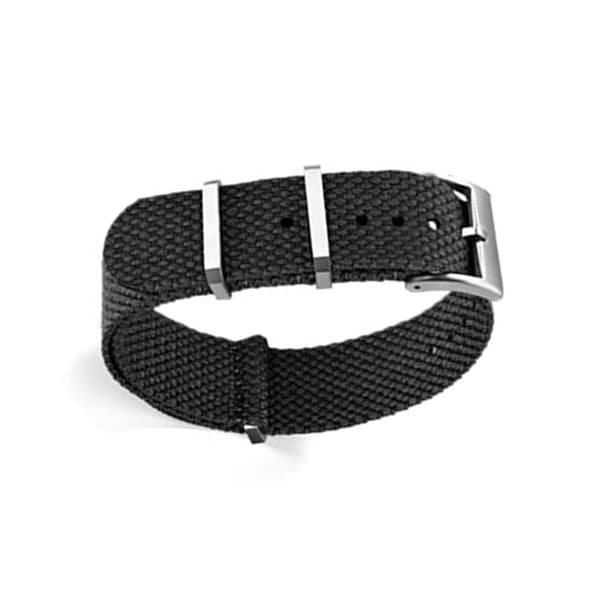 INF Premium Nyloninen Kellon Ranneke Omega X Swatchille Musta 20 mm