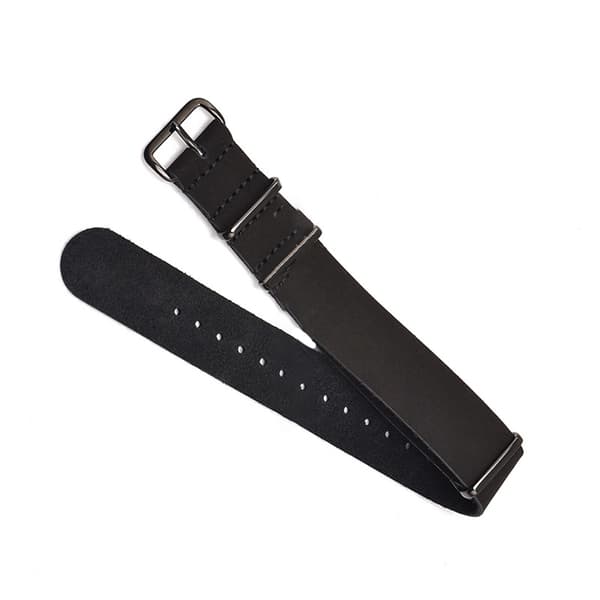 INF Klassiskt svart läderarmbandsur 22 mm