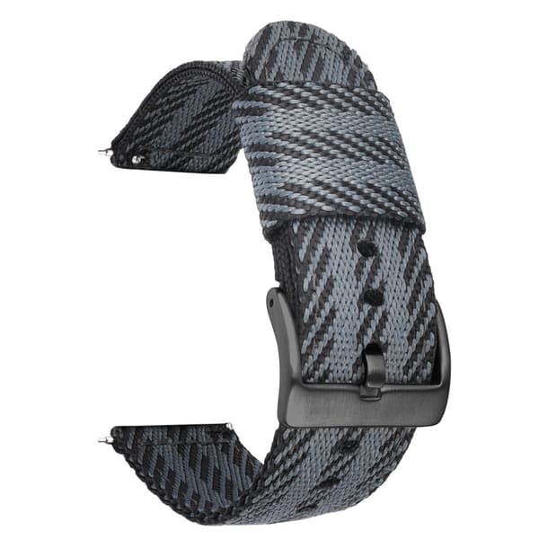 INF Snyggt 24/22/20/18mm nylonarmband med svart spänne Svart 22 mm