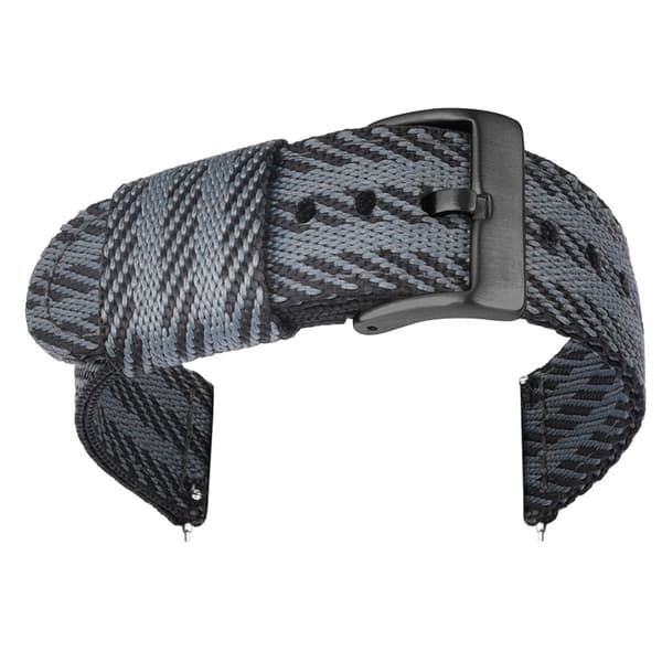INF Snyggt 24/22/20/18mm nylonarmband med svart spänne Svart 22 mm