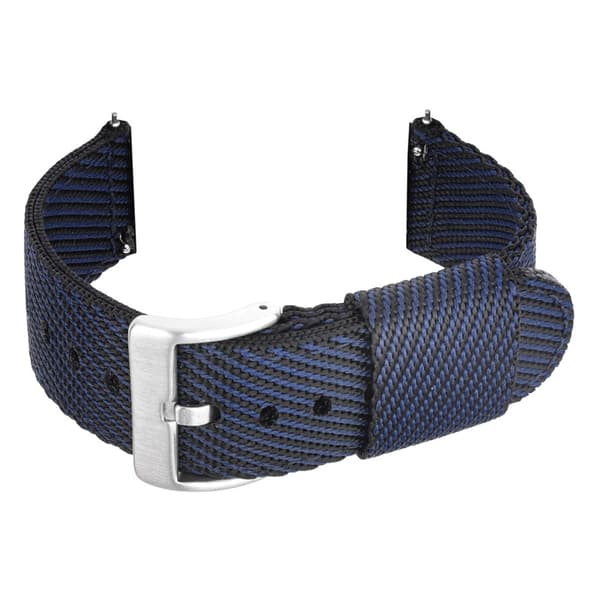 INF Nylon Klockarmband med Svart Spänne - 24/22/20/18mm Silver 20 mm