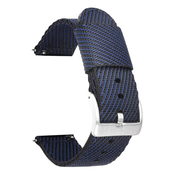 INF Nylon Klockarmband med Svart Spänne - 24/22/20/18mm Silver 20 mm