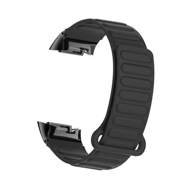 INF Magneettinen silikoniranneke Fitbit Charge 5:lle metallipäällä Musta