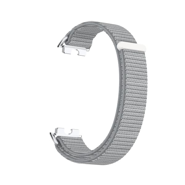INF Tyylikäs nailonnauha Huawei Band 10/9/8 -laitteelle metallisovittimilla Harmaa