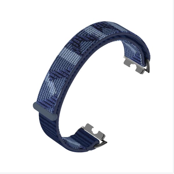 INF Snyggt nylonband för Huawei Band 10/9/8 med metalladaptrar Blå
