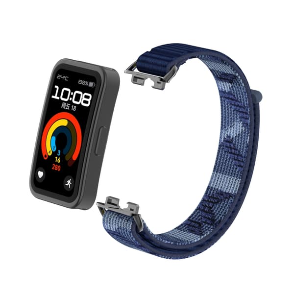 INF Snyggt nylonband för Huawei Band 10/9/8 med metalladaptrar Blå